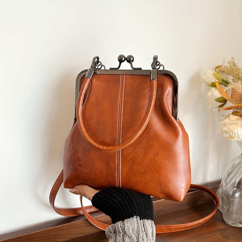 Image of 2025 New Original Niche Design Handbag, Luxurious Vintage-style Small Purse With A High-end Feel, European And Single Shoulder Bag, Solid Color Crossbody Bag, Single Shoulder And Crossbody Bag