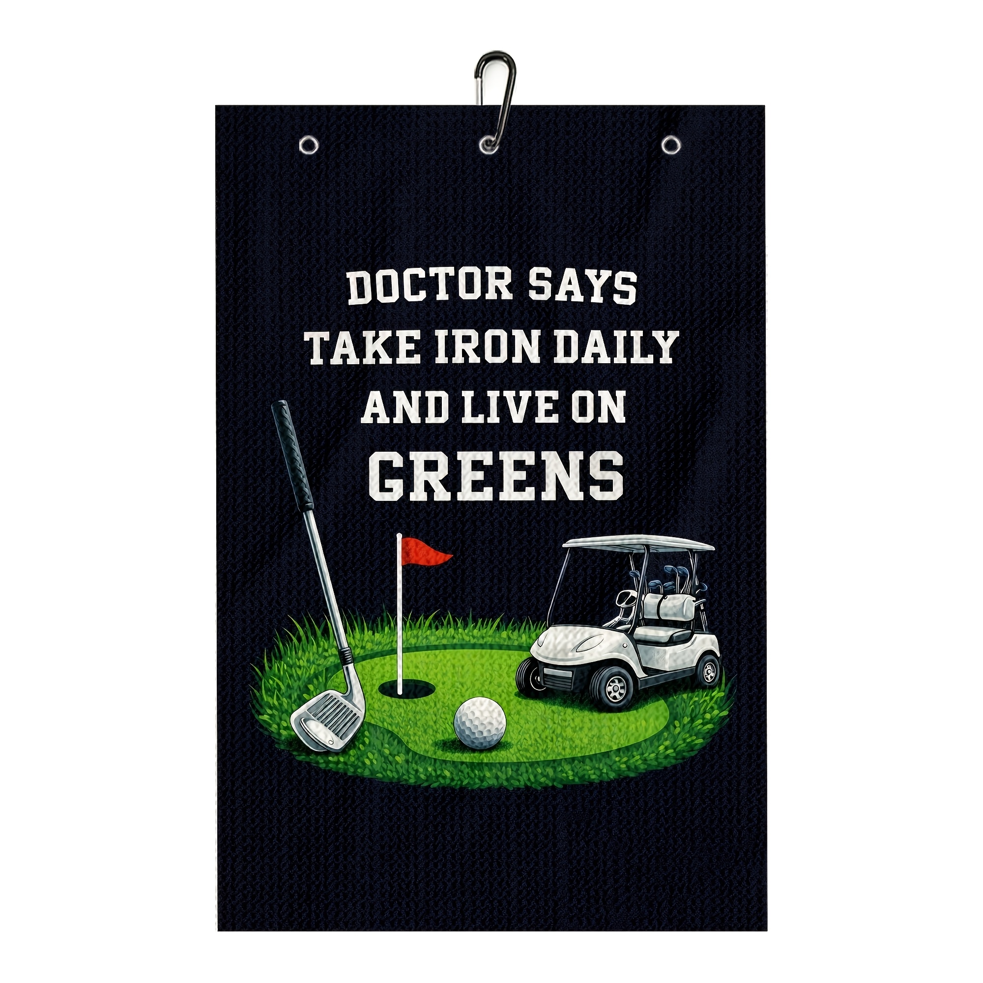 TEMU Golf Towel Suitable For Golf Bags - Fun Cartoon Golf Clubs & Cart Design, Machine Washable Multicolor Suitable For Golfers, Gift For,, Husband,