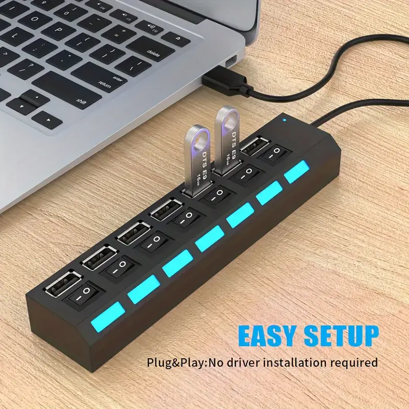 high 7ports usb splitter hub usb hub 2 0 use power adapter usb 2 0 multiple expander switch hub docking stations 30cm cable details 7