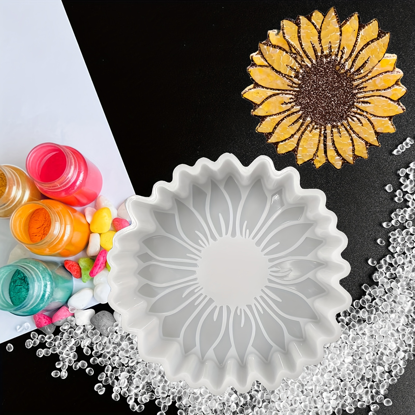 

Sunflower Silicone Mold For Car Fresheners, Epoxy Resin Crafts, Aroma Beads & Candle Making Supplies