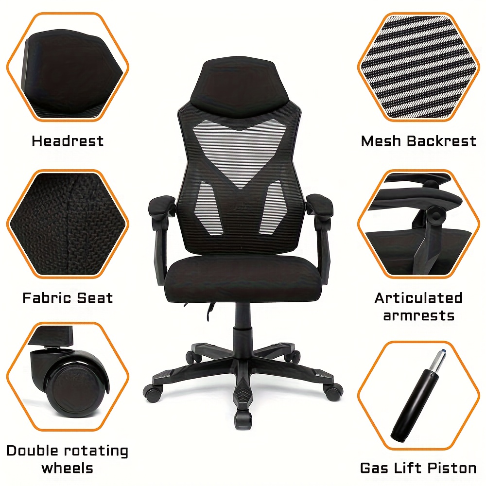 Ergonomic Gaming & Esports Chair | Manual Height, 135° Recline | Hardwood Frame, High-Density Fabric | Lightweight | Lumbar Support | For Home & Office