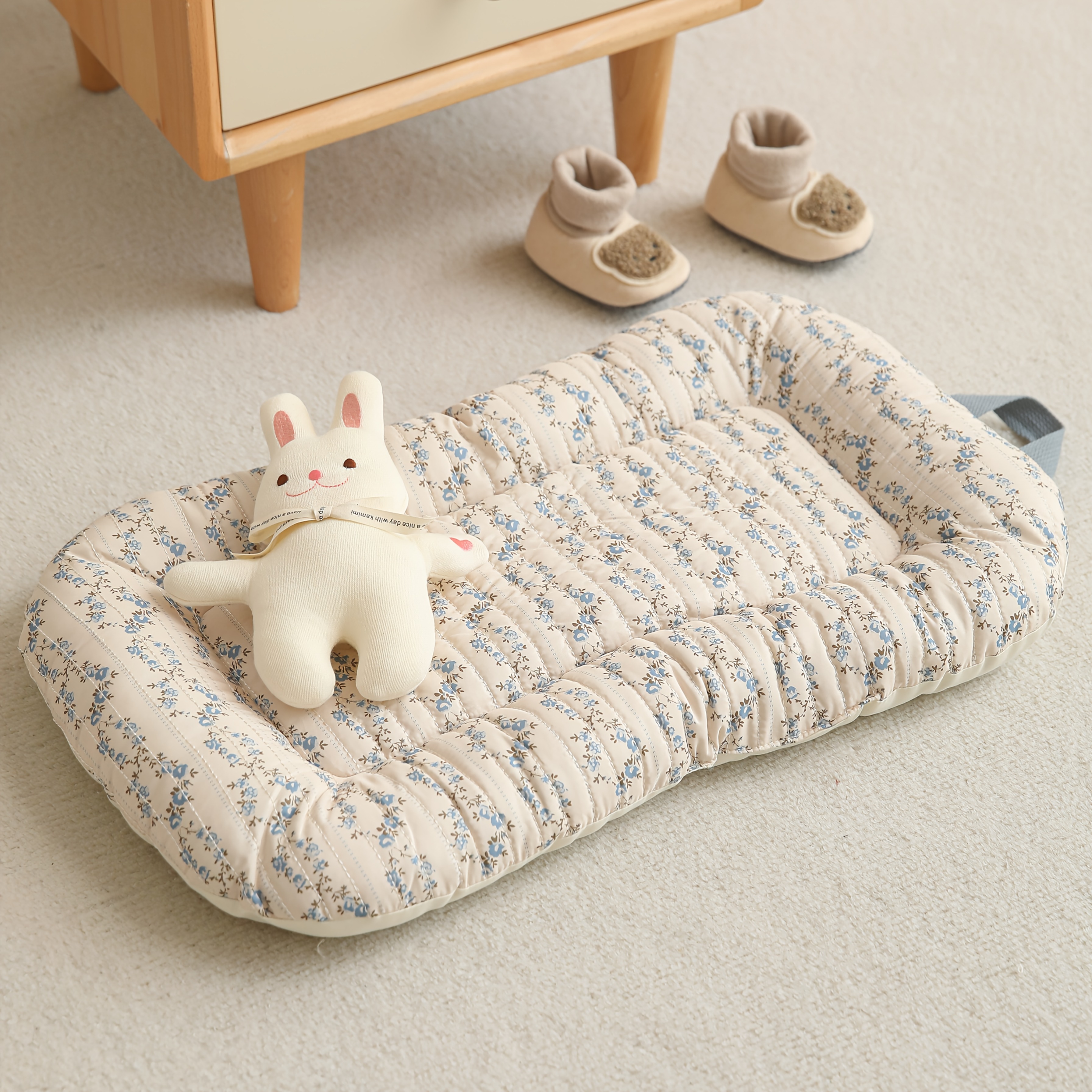 TEMU Tapis Adorable Matelassé à Floraux pour Animaux, Matelas Matelassé pour Lit de Chat, Tapis Lavable pour Petit Lit de Chien, Tapis de Poussette