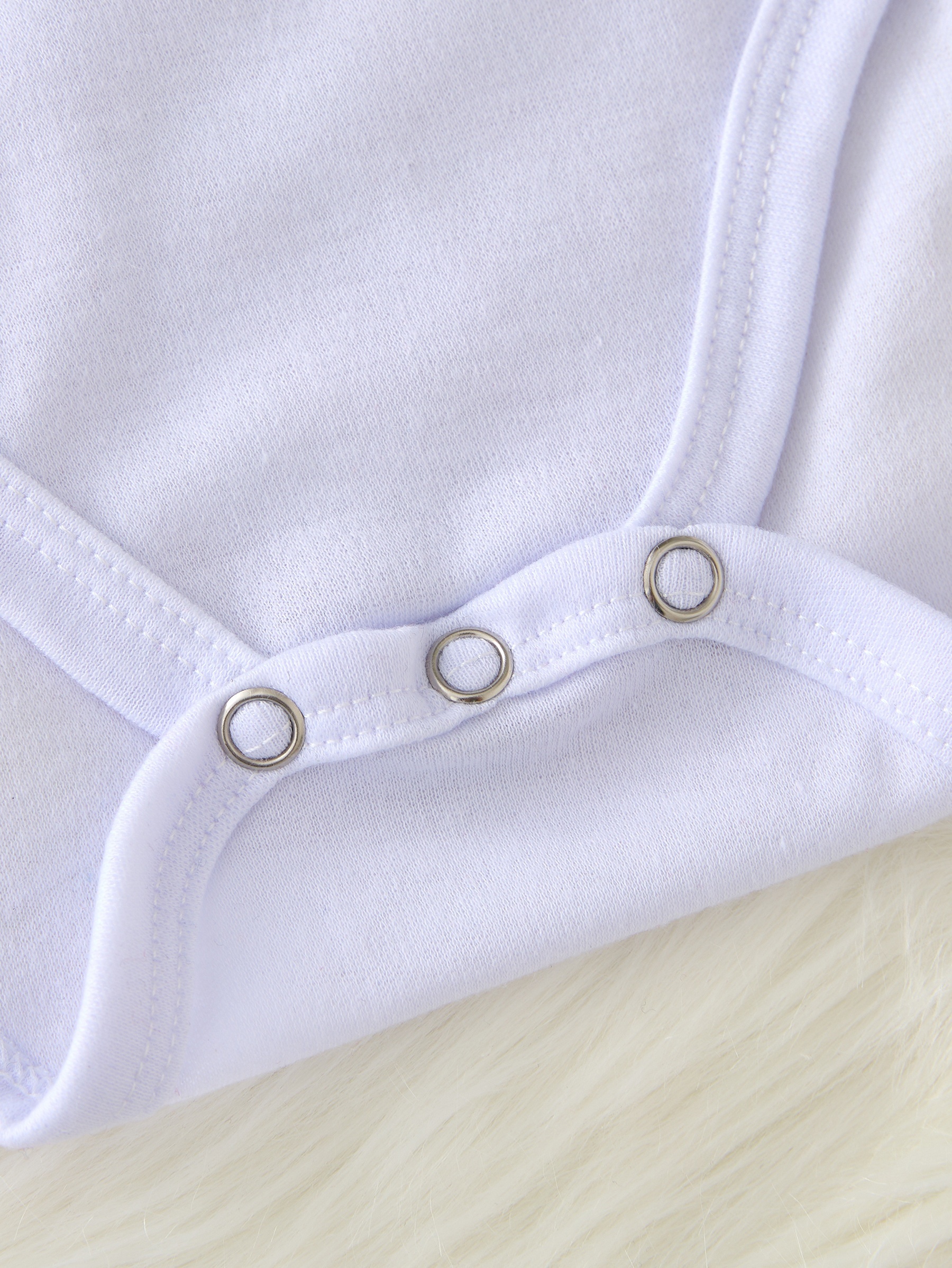 4pcs White Baby Romper Long Sleeve Solid Color Crawling Suit