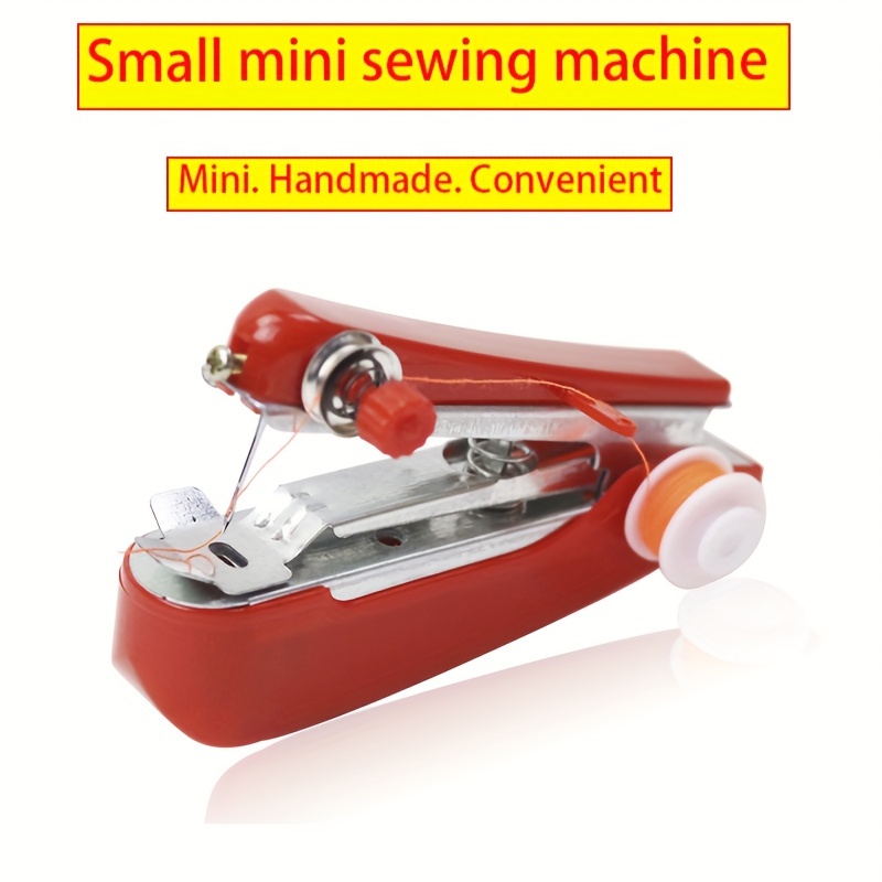 

1pc Handy Stitch Mini Sewing Machine, Portable Pocket-sized Tailoring Device, Travel-friendly Compact Sewing Kit, Easy Handheld Operation, Diy Crafting – Home & Travel Use