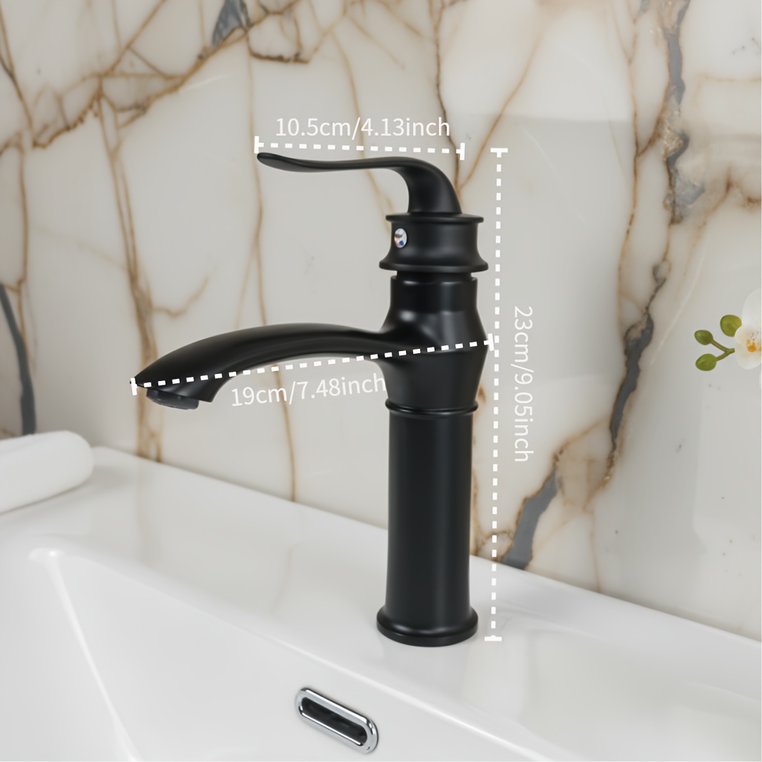Black Matte Basin , Light Luxury Decorative Hot and Cold Dual Control Countertop Bathroom