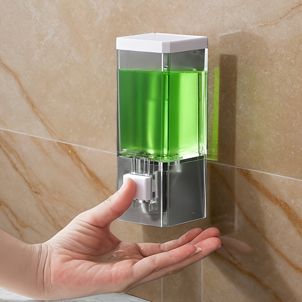 TEMU 2 maatopties beschikbaar, eenvoudig te monteren wandzeepdispenser - roestvrij, geen boren nodig, geschikt voor hand- en shampoos -