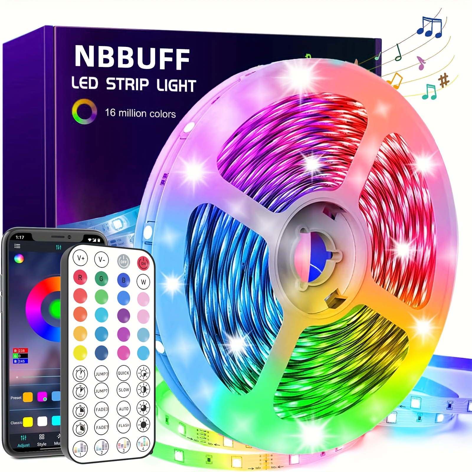   extra long 300ft 16ft smart led strip lights for bedroom rgb led lights with app and remote control home decor music sync color changing lights for room party holiday decor light strip wedding decor ambiancet strip lighs christmas