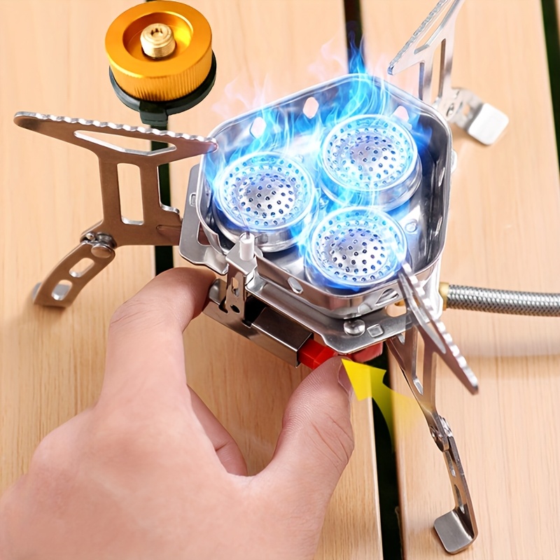 Portable 3500W/6800W Folding Gas Stove - Electric Ignition, Fuel Tank, Carry Case - Outdoor Camping Stove for Hiking, Picnic, and Christmas Gift