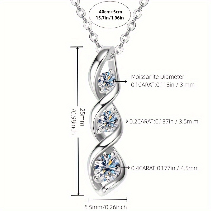 a s925 silver moissanite pendant necklace elegant vintage style fashionable and       perfect christmas gift   and   jewelry details 2