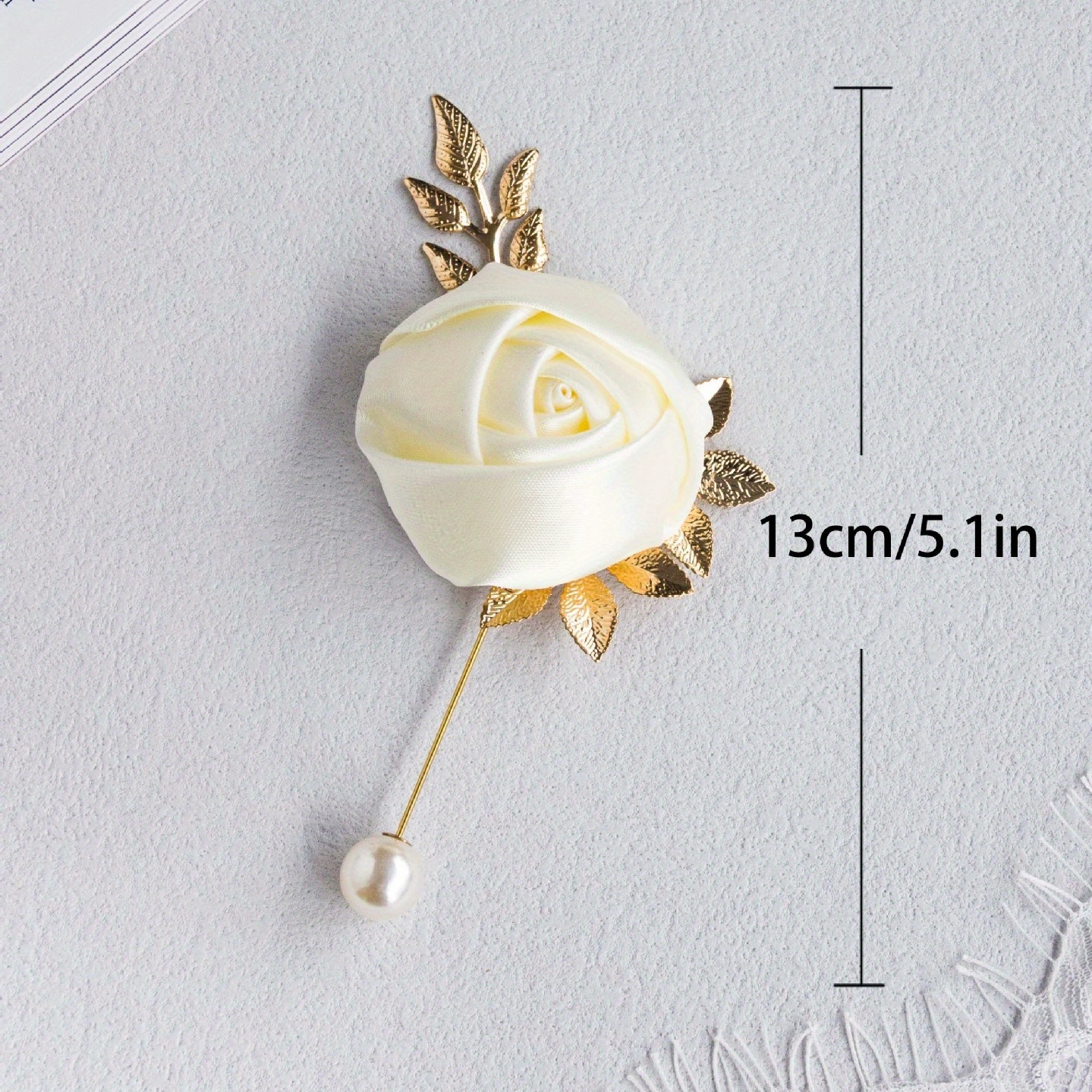 elegant golden rose brooch pin men fabric - Temu