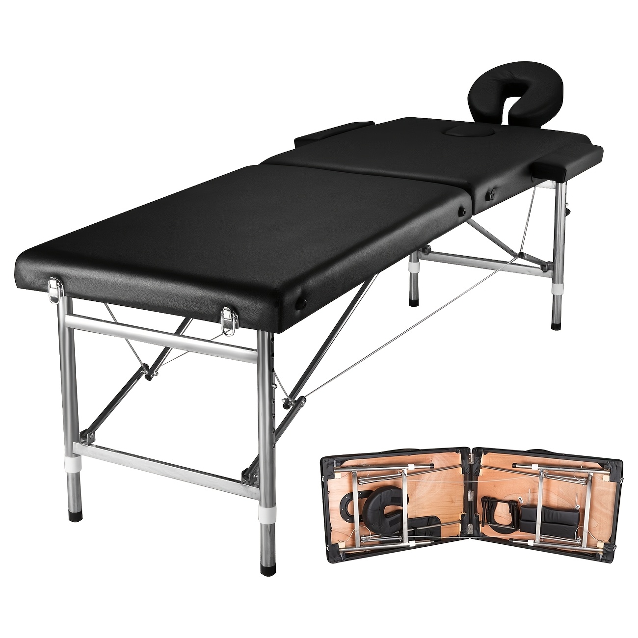 Image of Massage Table, Portable Massage Bed, Reception- Spa Beds, Facial Salon Tattoo Bed, Multifunctional Beauty Beds For Salons, Massages, Tattoos, , Rehabilitation, Non-adjustable Height.