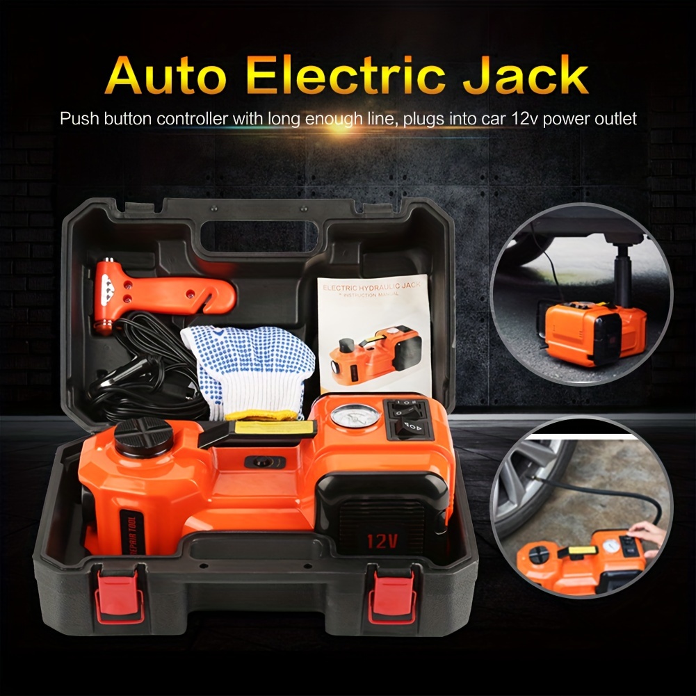 

Electric Hydraulic Jack, 12v 5t Inflating 3 Electric Hydraulic Jack Impact Wrench & Air Compressor