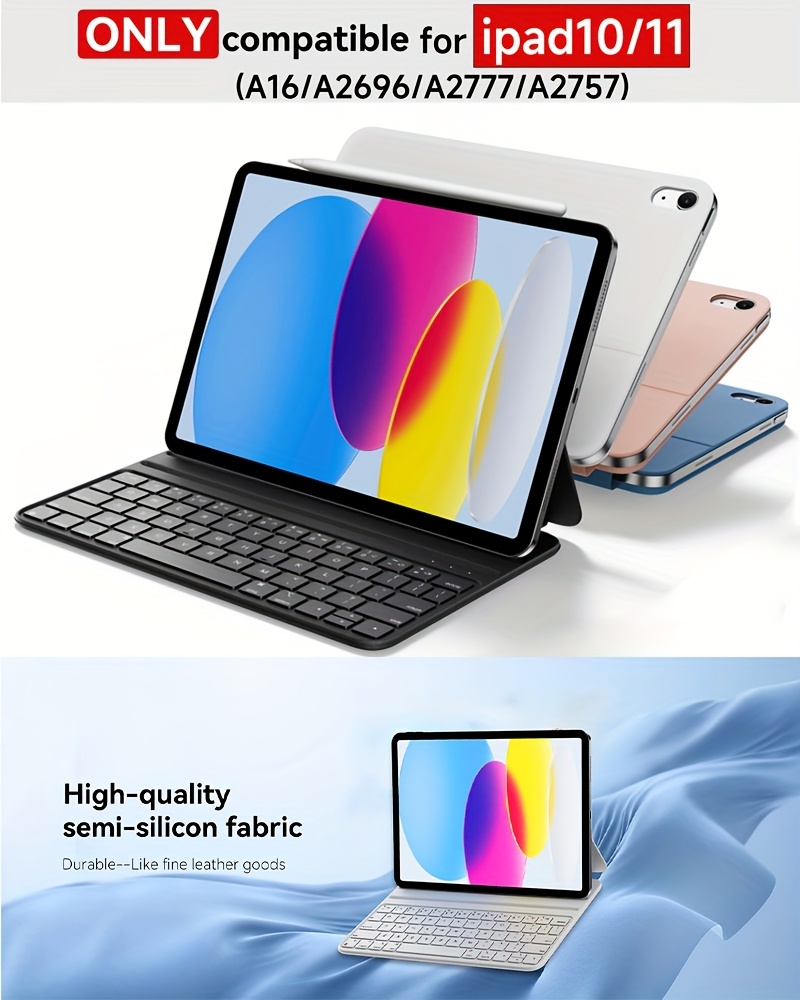 QUARK Magnetic Keyboard Case For IPad 10th Gen (2022) & 11th Gen (A16, 2025) – Ultra-Thin Folio With Multi-Touch Trackpad & Adjustable Viewing Angles, Gray