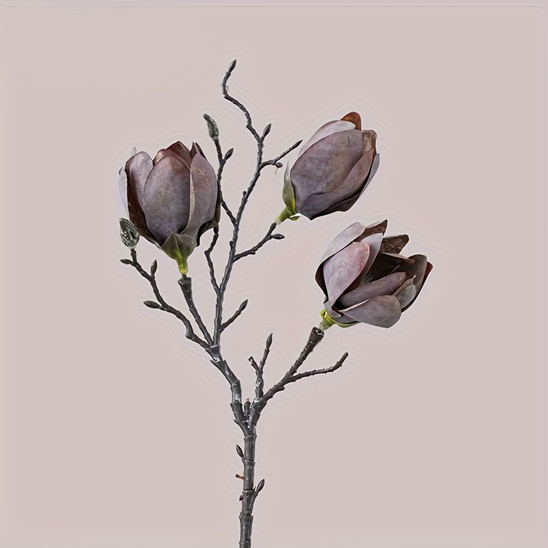 2pcs Single Branch Magnolia Simulation Flower Home Wedding Fake Flower Decoration