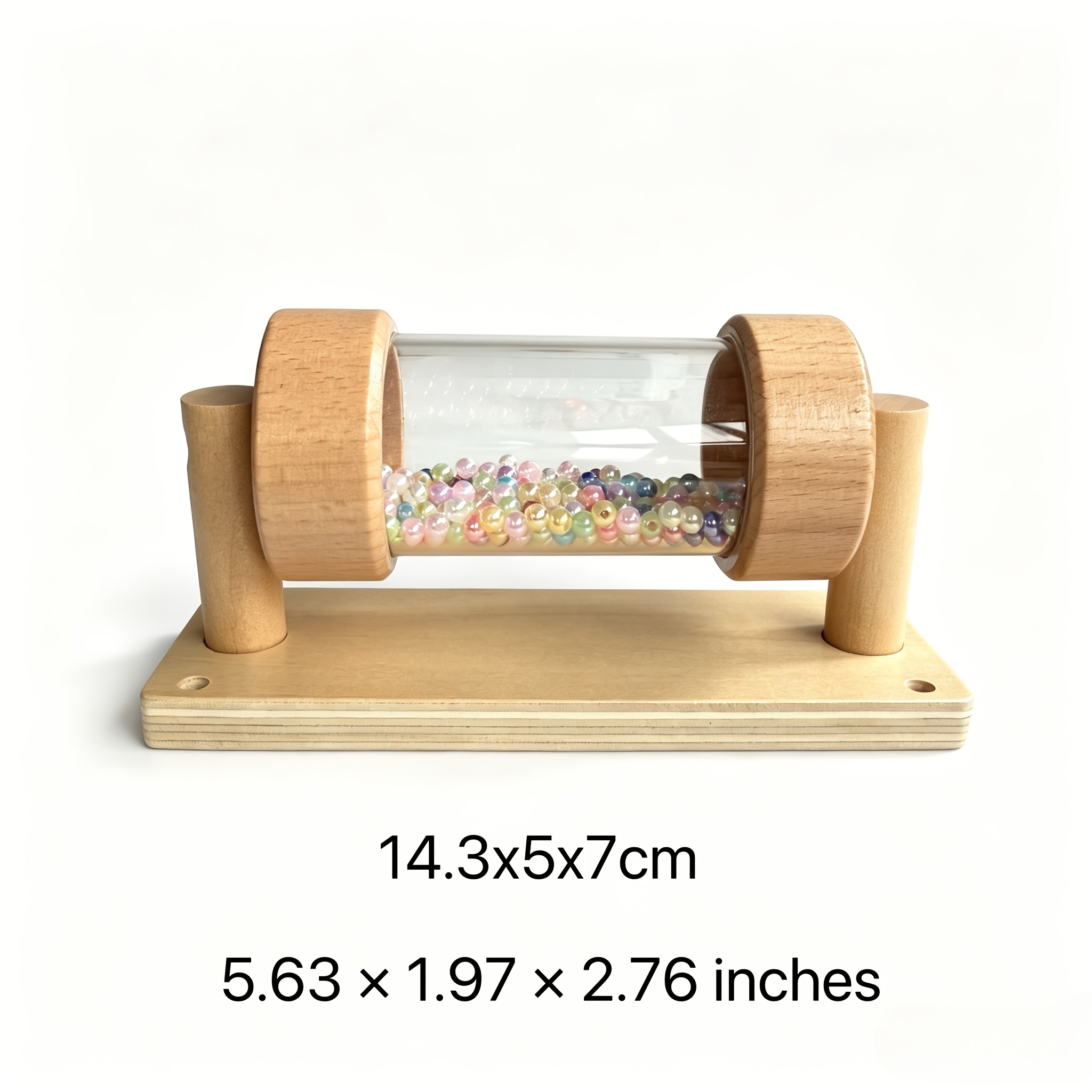 Image of Wooden Rotating Sensory Ball, Early Education Toy, Baby Handheld Toy, Rain Sound Tube, Educational Gift For Toddlers