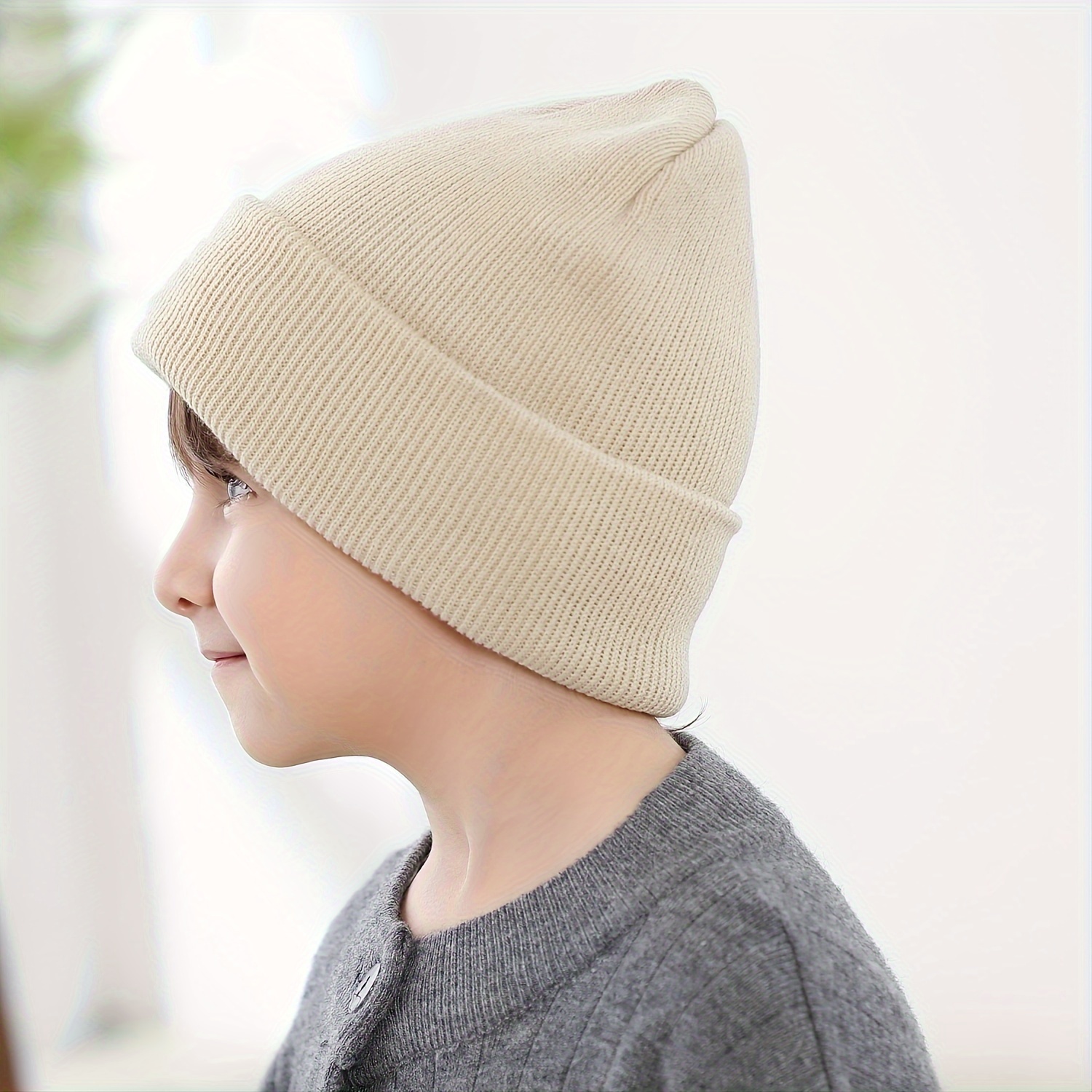 acrylic knit beanie smile face patch - Temu Canada
