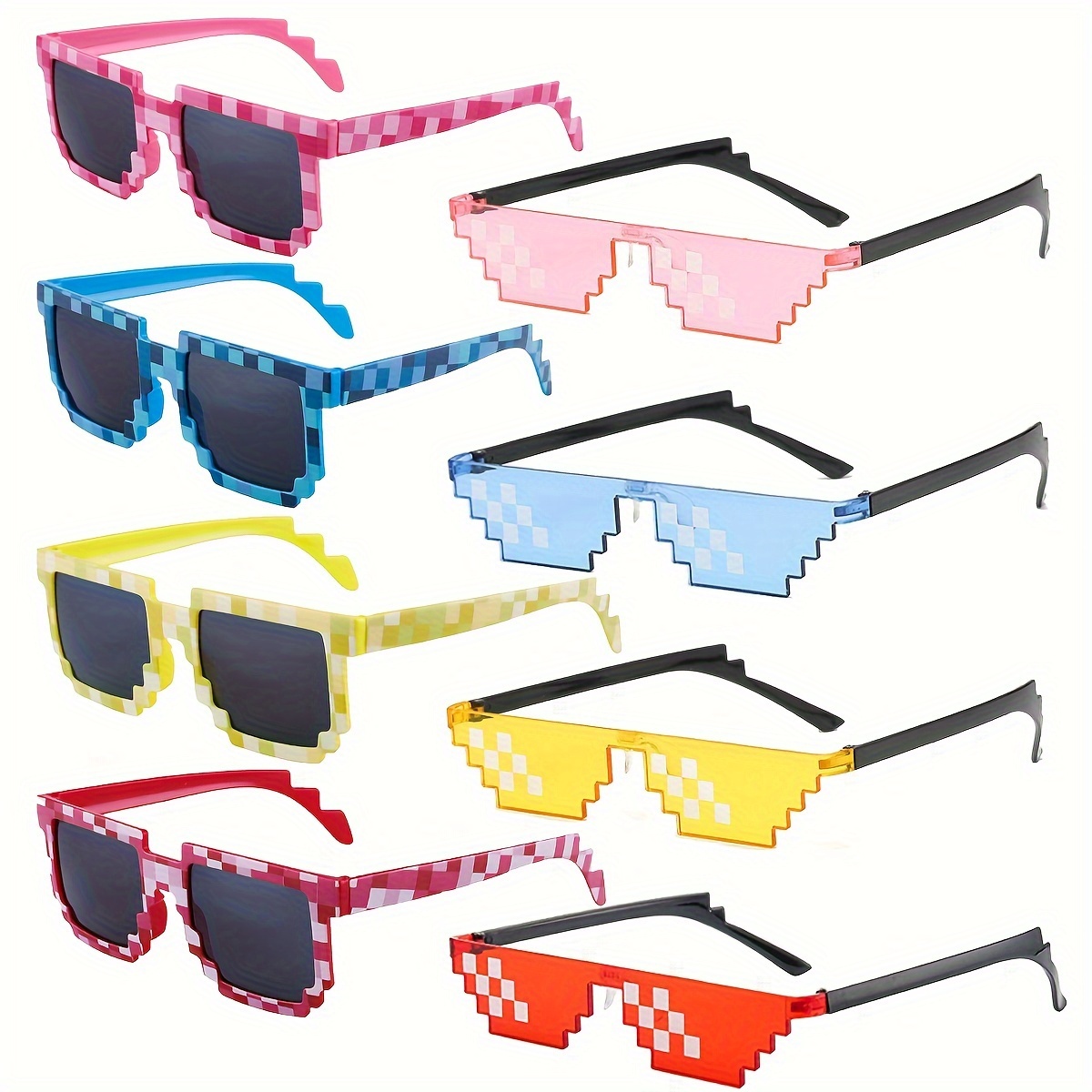 Pixel Lentes De Sol Minecraft Conjunto Gafas Estilo Pixelated