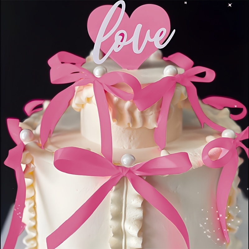 SEWACC 2 Rolls Valentine's Day Ribbon Gift Wrapping Ribbon Heart Decor Listones Para Manualidades Gift Wrapping Strip Satin Ribbon Gift Strip Diy