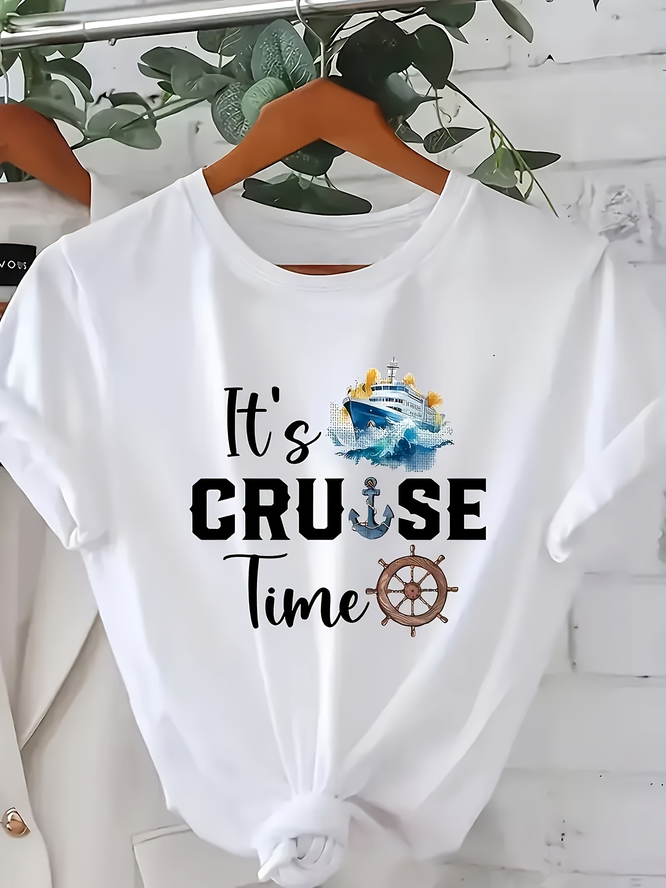 Ladies' Short-Sleeve T-Shirt with a '' Pattern, Designed for Comfortable And Casual Wear And Summer.
