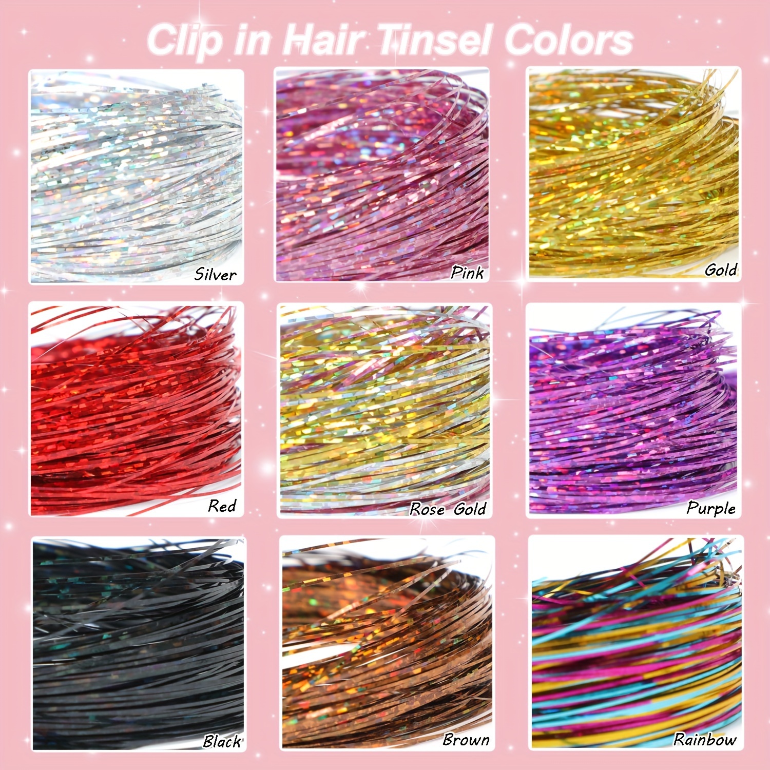 Kit Capelli Fili Tinsel 20 Pollici Estensioni Capelli Tinsel - Temu Italy