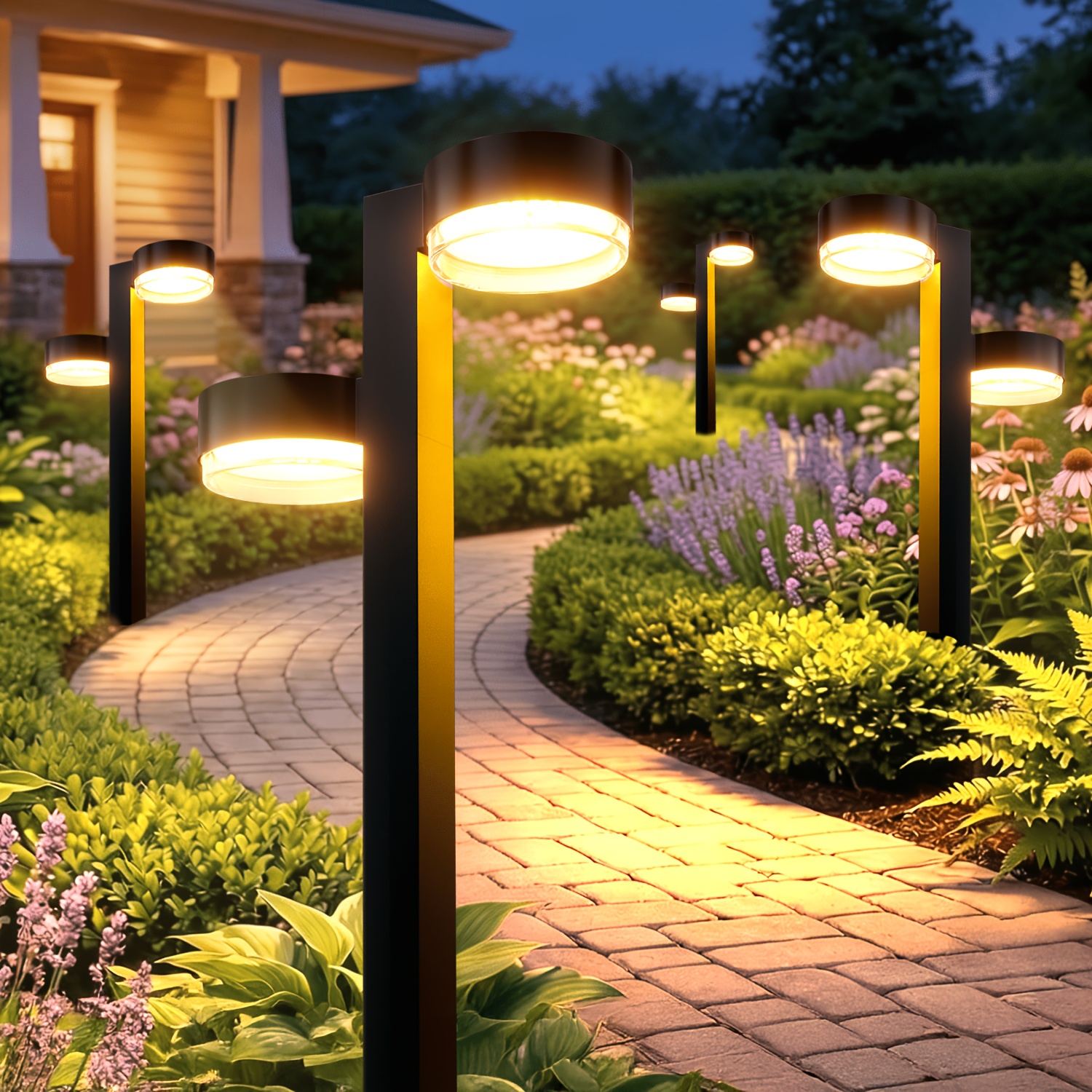 Image of 2/4/8 Pack Solar Outdoor Lights, Dual-head Solar Lights Outdoor Ipx5 Up To 12hrs, Auto Garden Light For Yard Patio Path Walkway Driveway Outside Christmas Decor