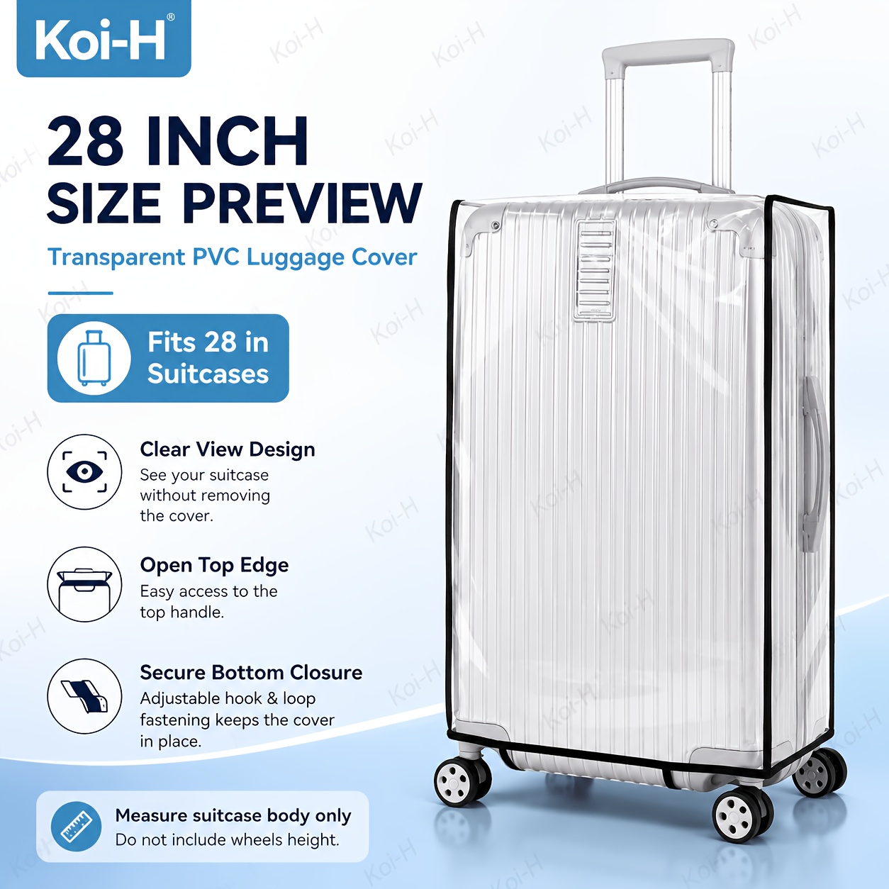 TEMU [24/26/28 Inch Transparent Pvc Suitcase Protector] Travel Case Dust-proof Scratch-resistant Waterproof Cover Thickened Wear-resistant Sleeve