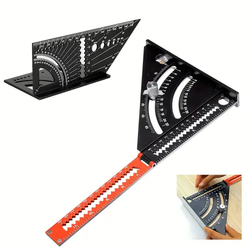foldable square ruler 3d metric layout square gauge set extendable multifunctional folding ruler carpenter square multifunctional 45 90 degree angle t ruler gauge 3d mitre angle measuring tool