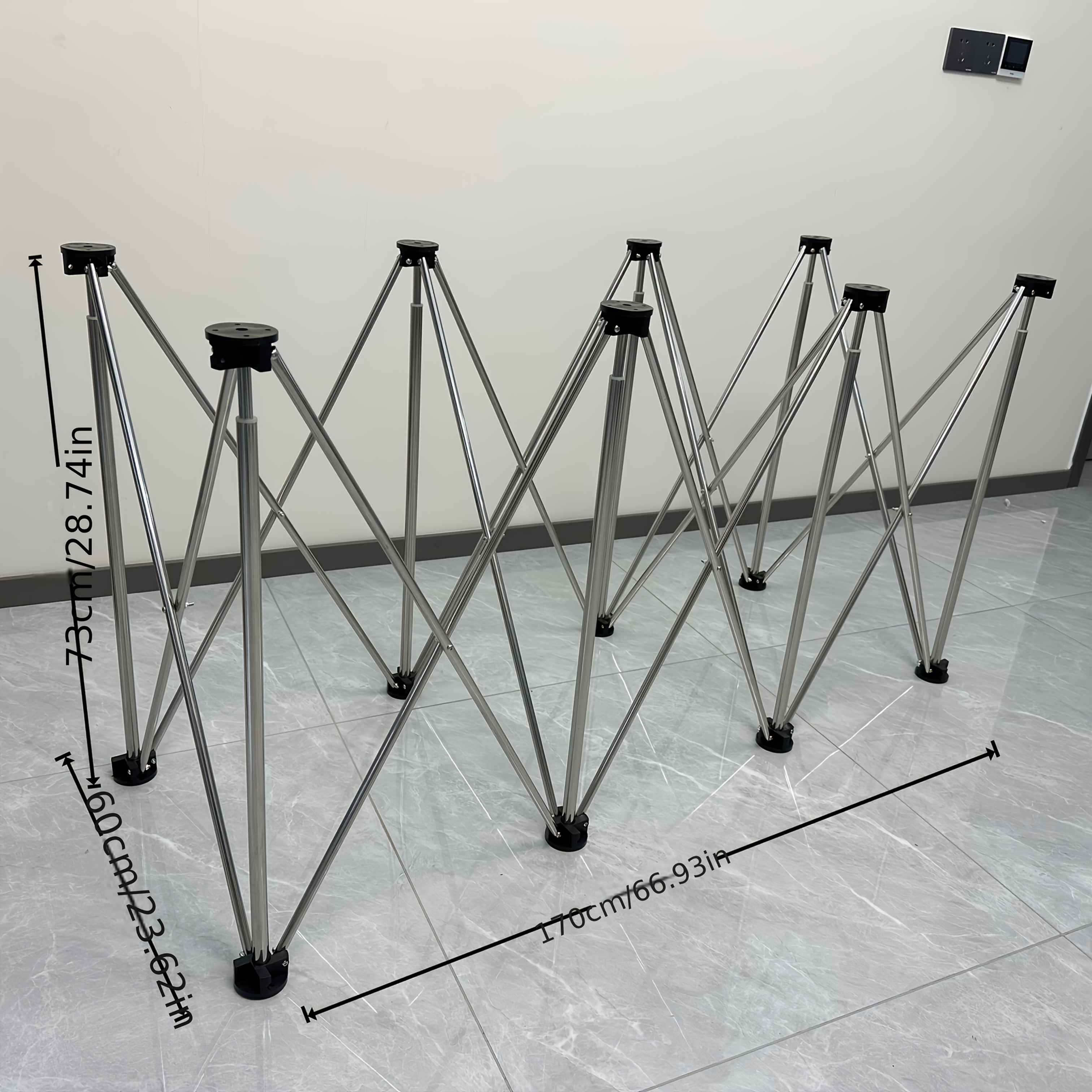 TEMU A Foldable And Portable Workbench With Legs, Made Of Thick Stainless Steel, Suitable For Uses Including Setting Up Stall And Working With Tiles