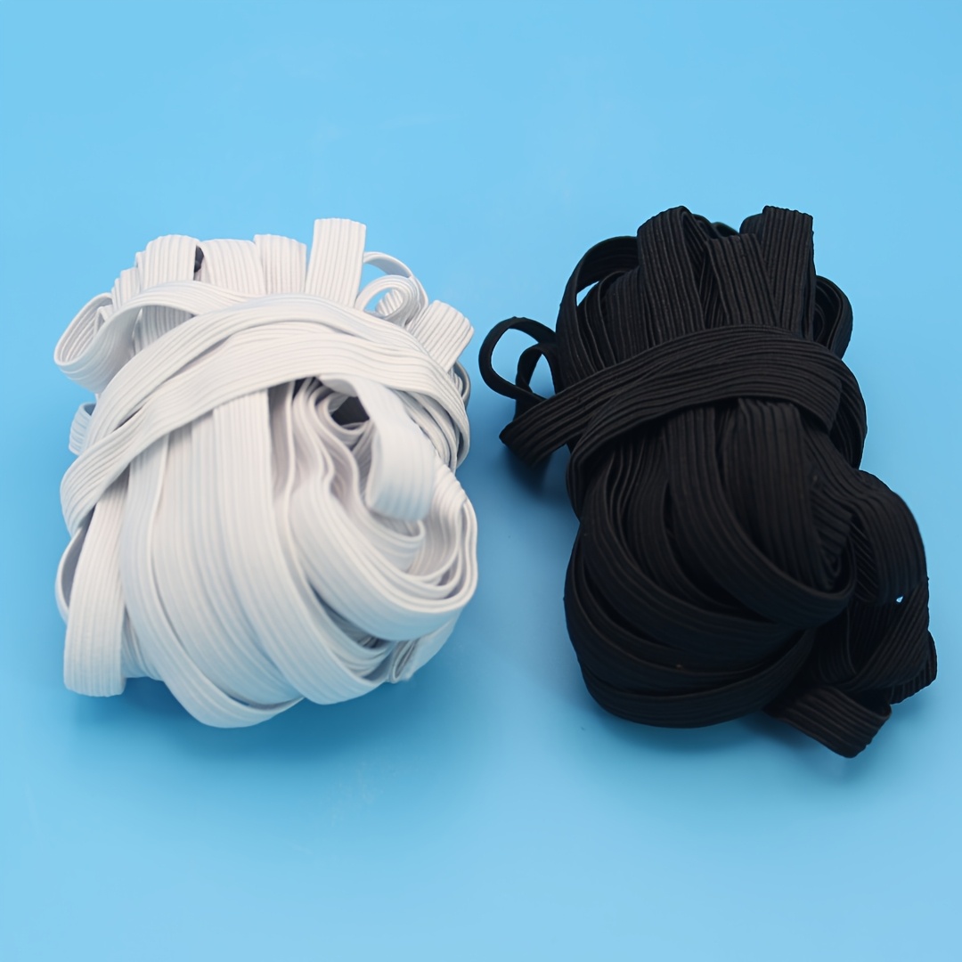 Image of 20-yard Black And White Horse Elastic Ribbon, Flat Sleeve Cuff Garment Accessory, Handmade Diy High-stretch Elastic Band