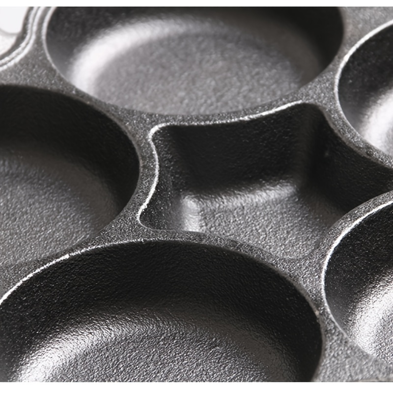 cast iron frying pan with   and 1 star shaped compartments 6 egg cups multi purpose kitchen cooking pan for pancakes breakfast sandwiches eggs and sausage pies   non stick surface durable cast iron handle 7