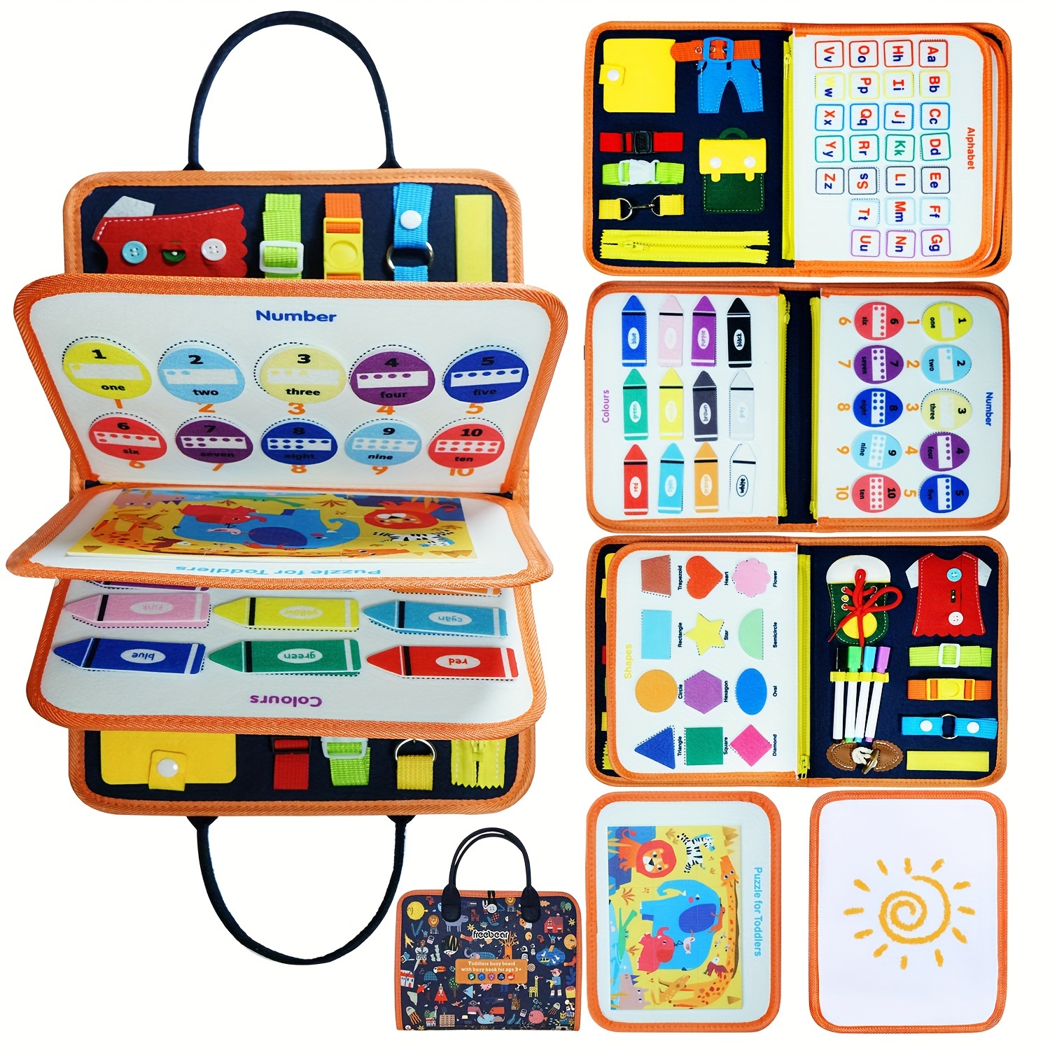 

Busy Board Montessori Toys, Educational Toys For Learning Fine Motor Skills, Airplane Travel Toys, Sensory Toys Gifts