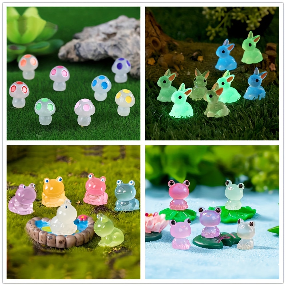 Luminous Mini Resin Animals 100 Pcs Tiny Animals Mini Ducks Owls Tiny
