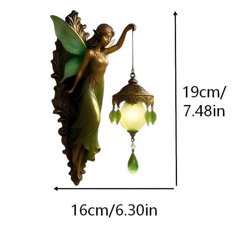 TEMU Wall Sconce - Battery Powered Cordless Wall Light, Vintage Style Resin Lamp For Bedroom, Living Room, Home & Garden Decor, Perfect Gift For Women