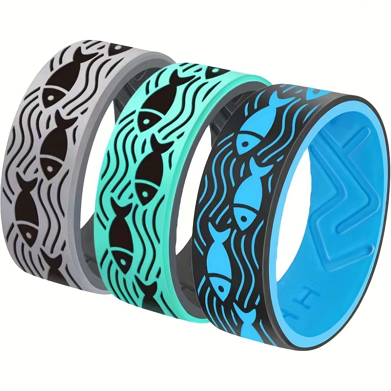 Fish and Sea Wave 8mm Silicone Ring