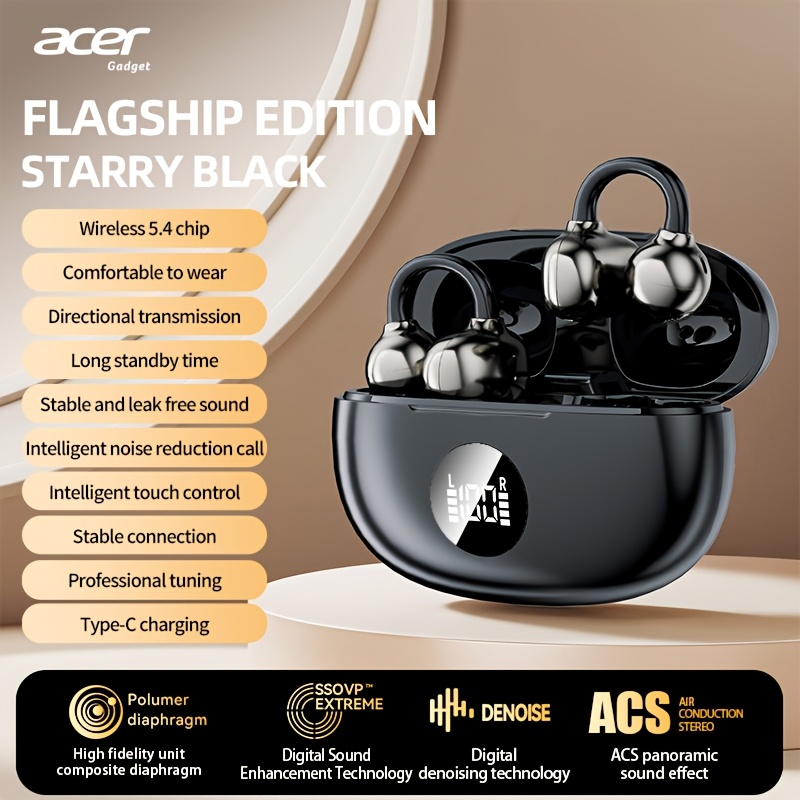 item picture   official tws wireless headset heavy   stereo talking noise cancellation ultra long lasting sports running on ear ear hook design low latency gaming mode hifi audio lightweight touch   stylish design long wearing  