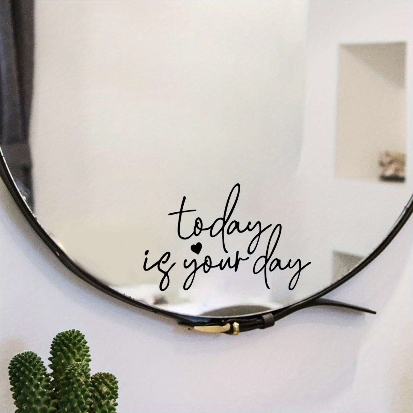 Today Is Living Room Room Dressing Mirror Makeup Mirror Inspirational Text Stickers Stickers Doors Windows Life Decorative Stickers