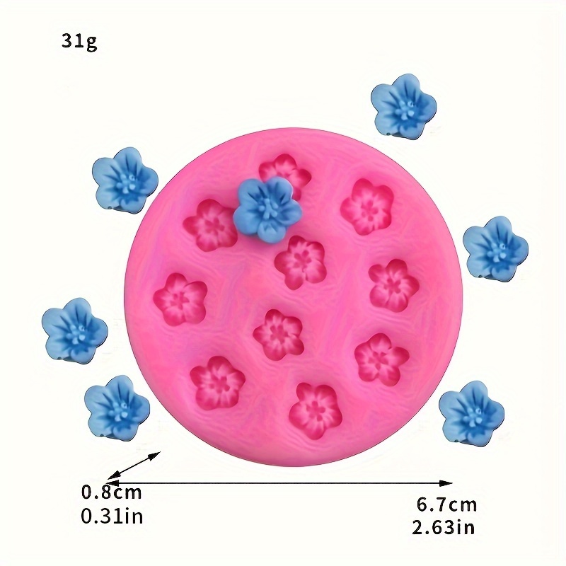 1pc, Flip Mini Peach Shaped With Decorative Edges, Soft Clay, Handmade Mold