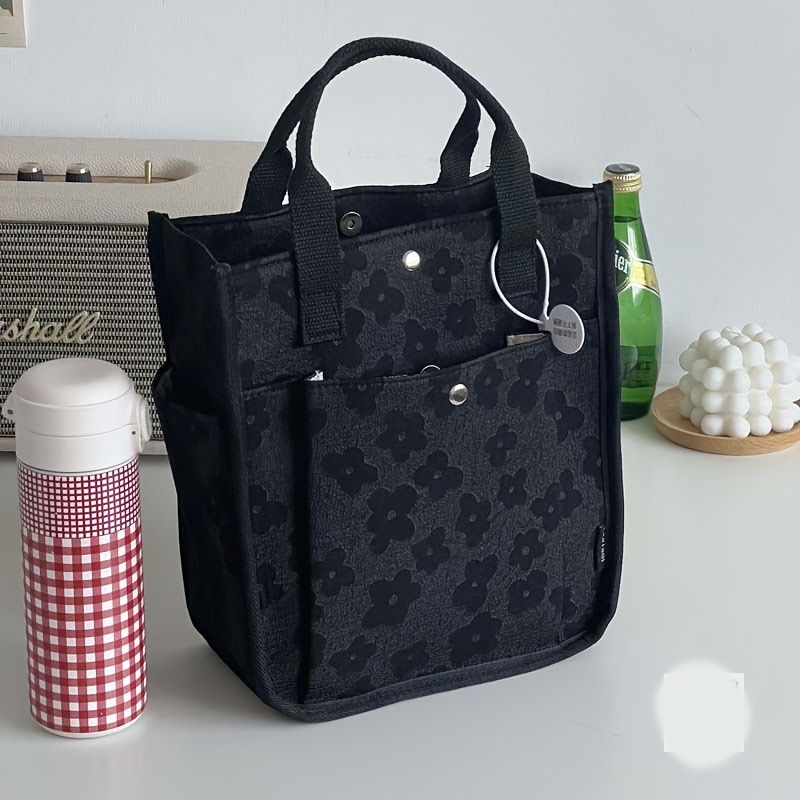 Mini Women's Tote Bag Thickened Embossed Fabric Cloth Women's Small Bag Student Commuter Mommy Lunch Box Bag Hand Carry Handbag