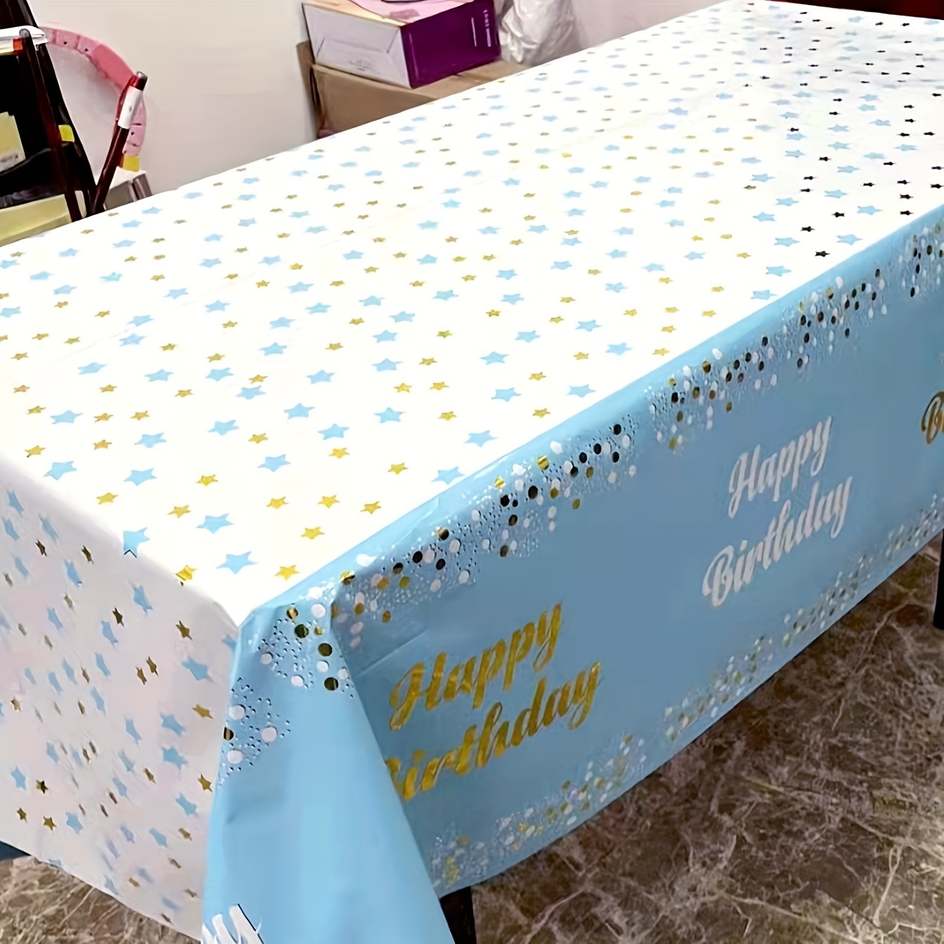 

1pc, Disposable Roll Up Tablecloth For Party Gatherings, Birthday Party Decorations, Special Oil Proof And Waterproof Birthday Party Tablecloth, No Wash