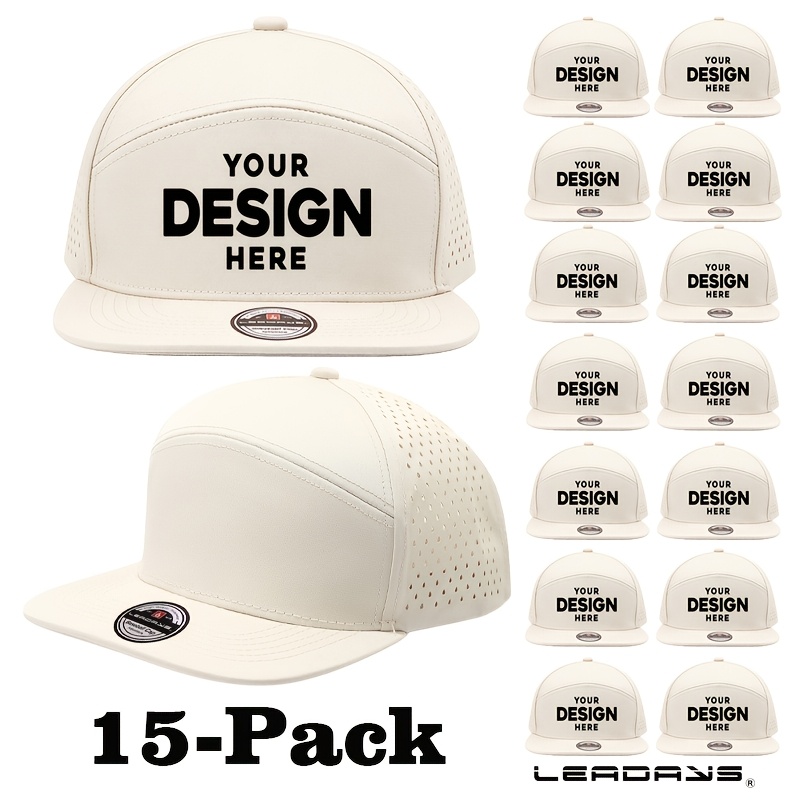 15-Pack Customizable Performance Snapback Hats for Men and Women