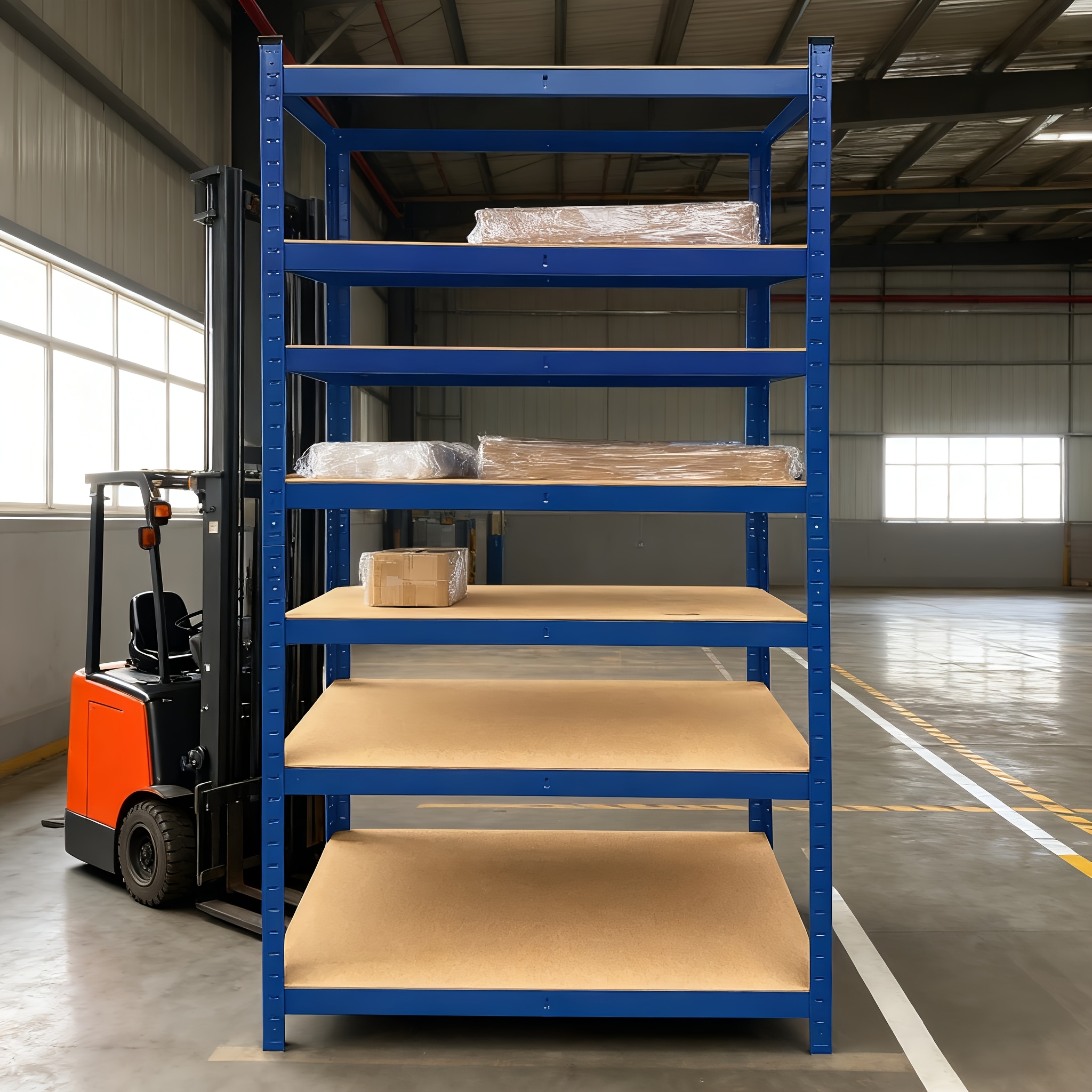 5-Tier Heavy-Duty Racking, Bolt-Free Industrial Storage Rack