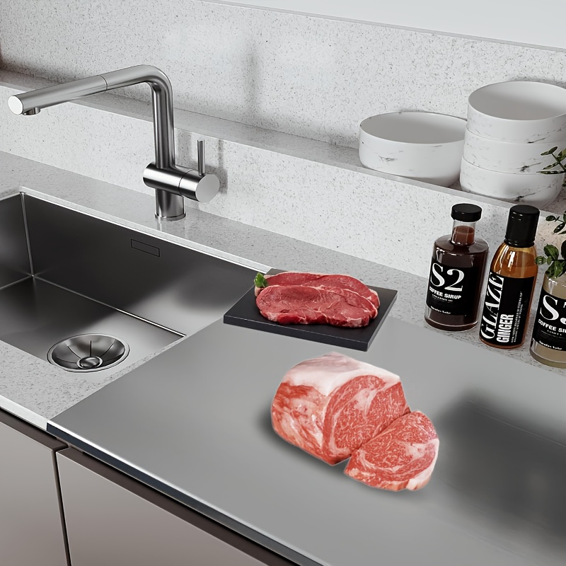 TEMU Heavy-duty Extra Large Commercial & Home Kitchen Cutting Board - Stainless Steel Prep Surface, Easy To Clean & Store, Large Chef Board For