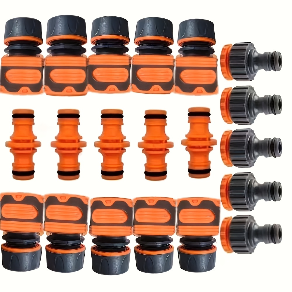 Image of 20pcs Garden Lawn Irrigation Hose Connector Kit, More Durable Abs Fitting, Connector Hose End Connector Dual Hose Connector Extension Hose Quick Connector