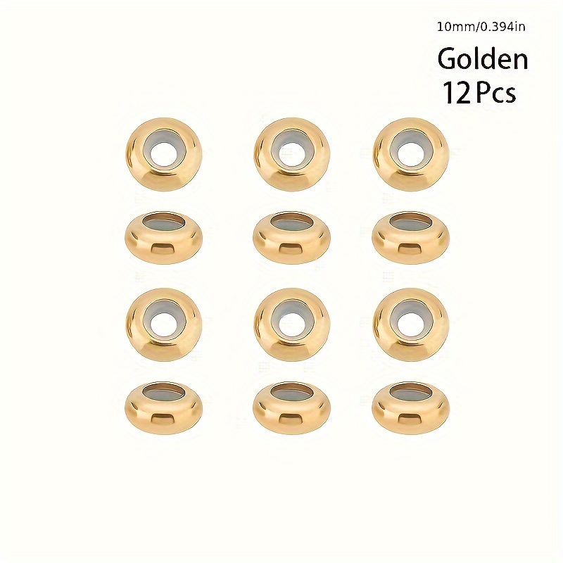 12pcs 8/10mm Spacer Beads, Adjustable Slider Beads, Adjustable Round Spacer Beads For Bracelet Necklace Making