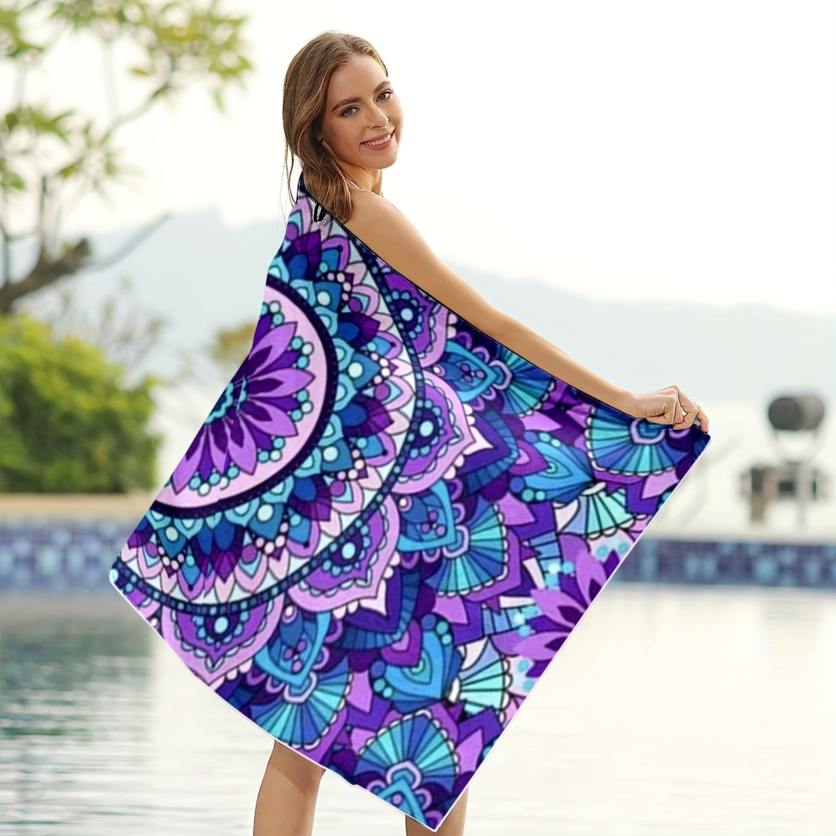 XSMEI Southwestern Aztec Beach Towel – Extra Large 36x72 Inch, Microfiber, Quick Dry, Sand-Free With Carry Bag