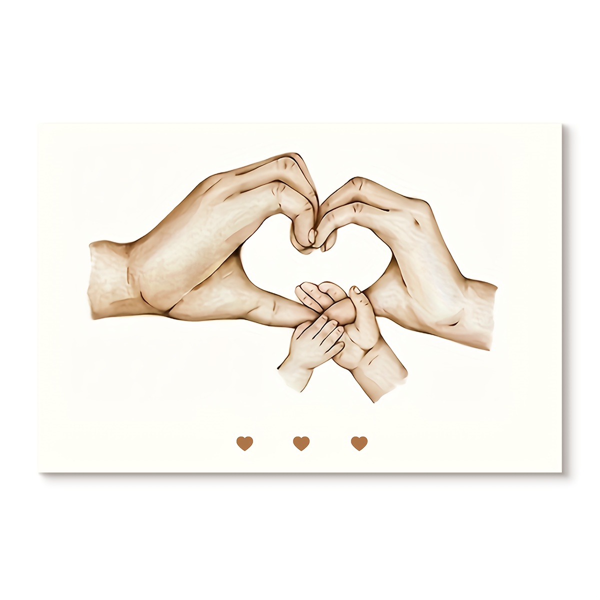 TEMU Personalized Custom Canvas Wall Art Family Name Parents Hands Home Decoration Family Gift For Housewarming, Valentine Day, Valentine Day Decor