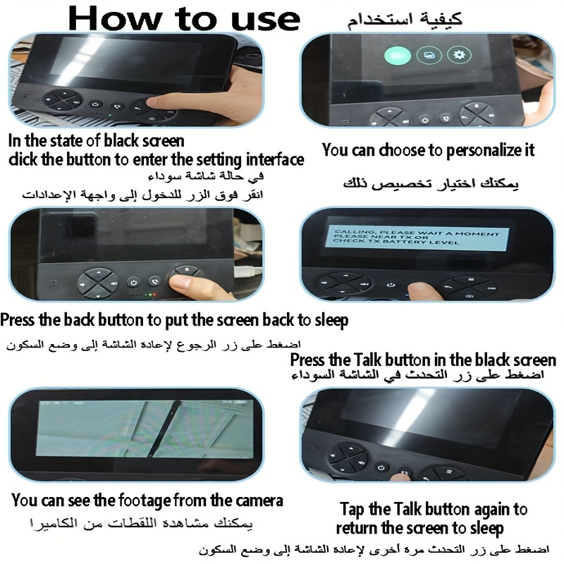 شاشة IPS 2.4 جيجا وطقم جرس باب ذكي - مراقبة فيديو لاسلكية ثنائية الاتجاه، وضوح عالي الدقة، لاصقة ذاتية، تعمل بالبطارية AA (بدون قابس)، جهاز ذكي للمنزل، ديكور منزلي حديث، تصميم أنيق، بناء متين