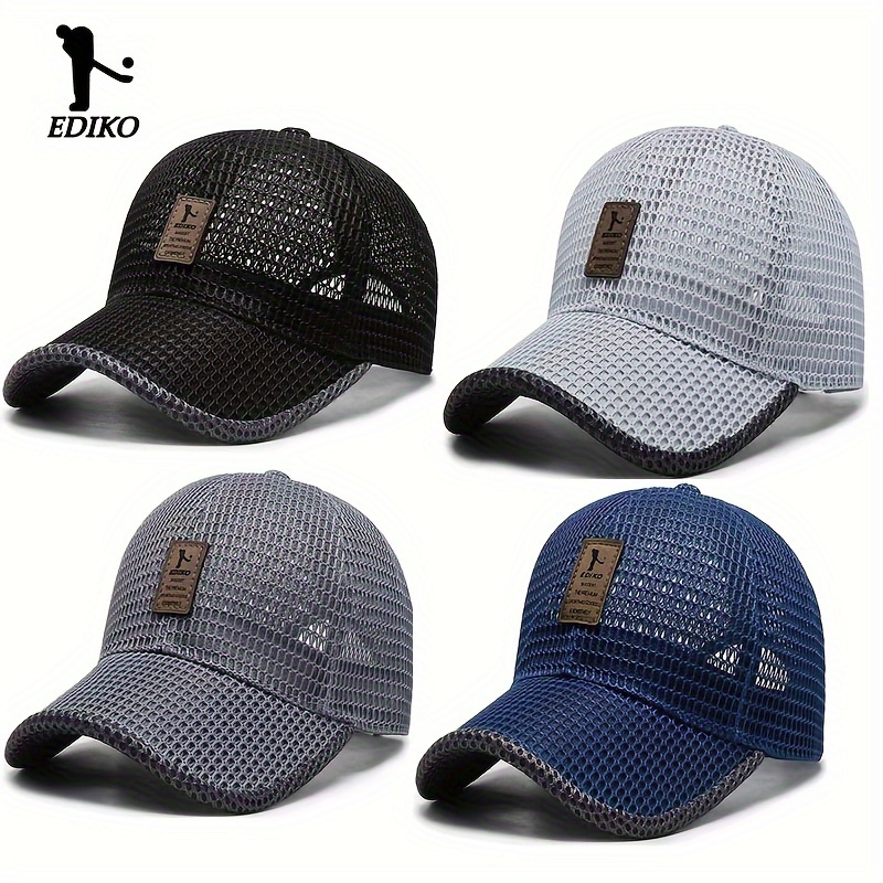 

4pcs/set Summer Mesh Baseball Cap For Men Adjustable Breathable Caps Women Men's Hat Quick Dry Hats Casual Trucker Hat