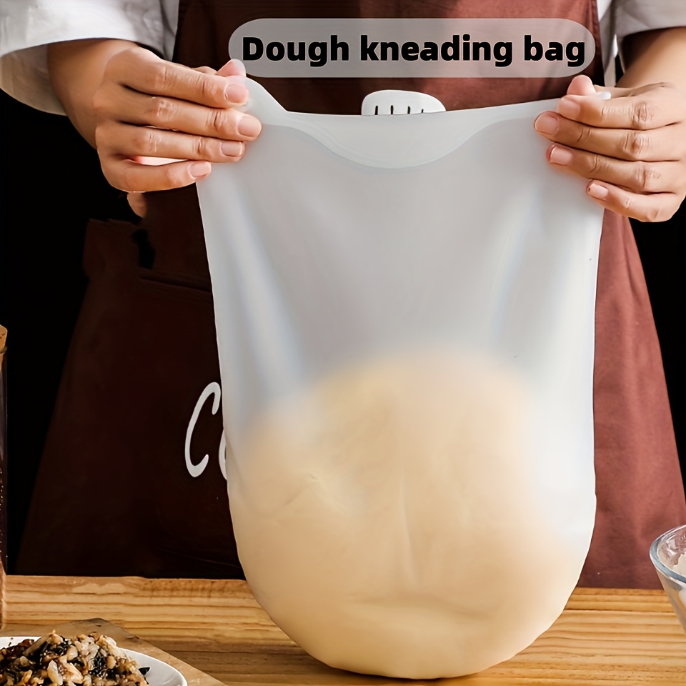 TEMU 1 sac à pâte en silicone pour cuisine, sac à mélanger la pâte blanche, pain, pâtisserie, pizza, pâtisseries, sangle d'outil de cuisine, convient