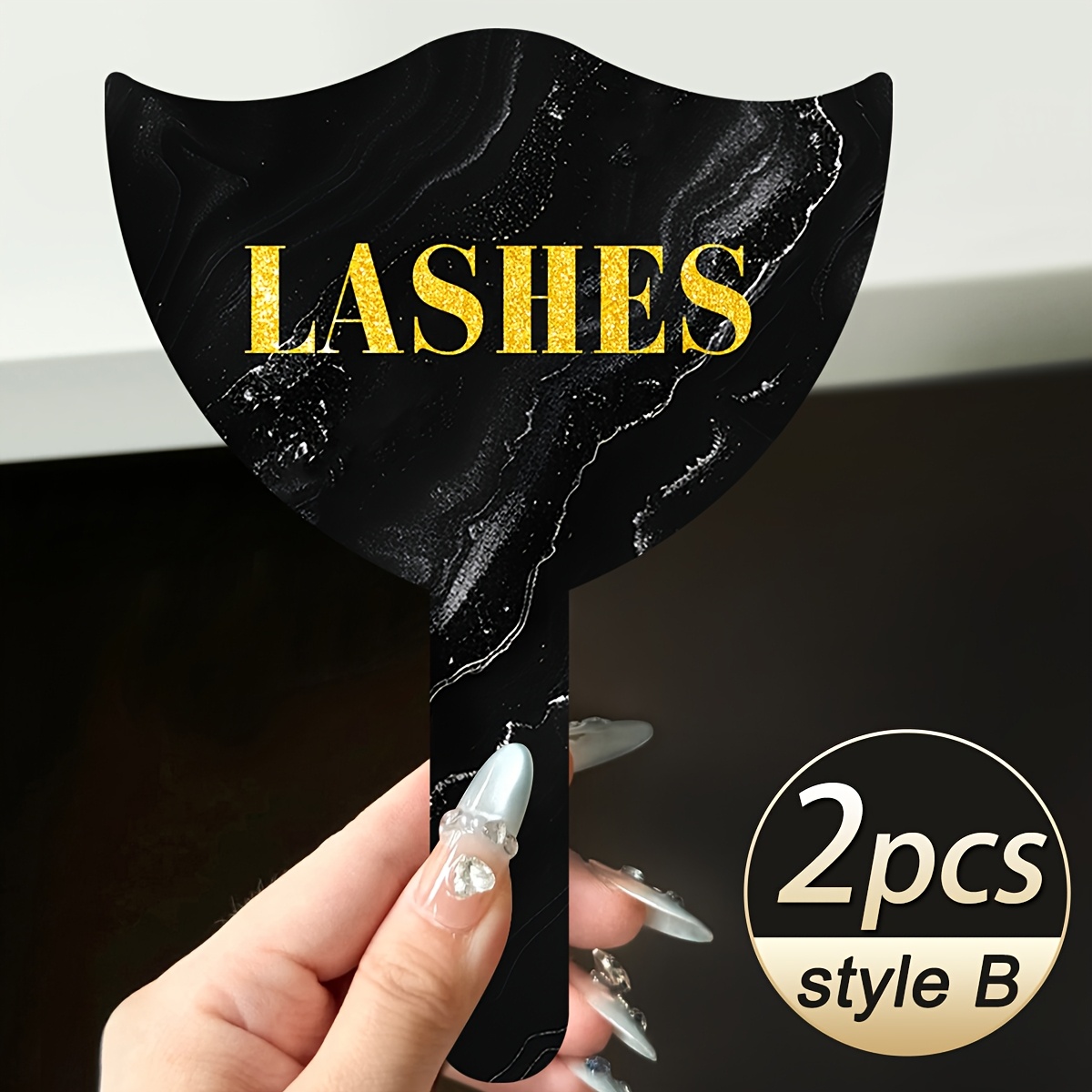 2pcs Eyelash Extension Technician Photo Prop Plastic Pvc Handheld Lash Beauty Cards For Social Media Lash Tech Supplies Eyelash Tool Gifts For Lash Lash Tools, Perfect For Halloween & Christmas